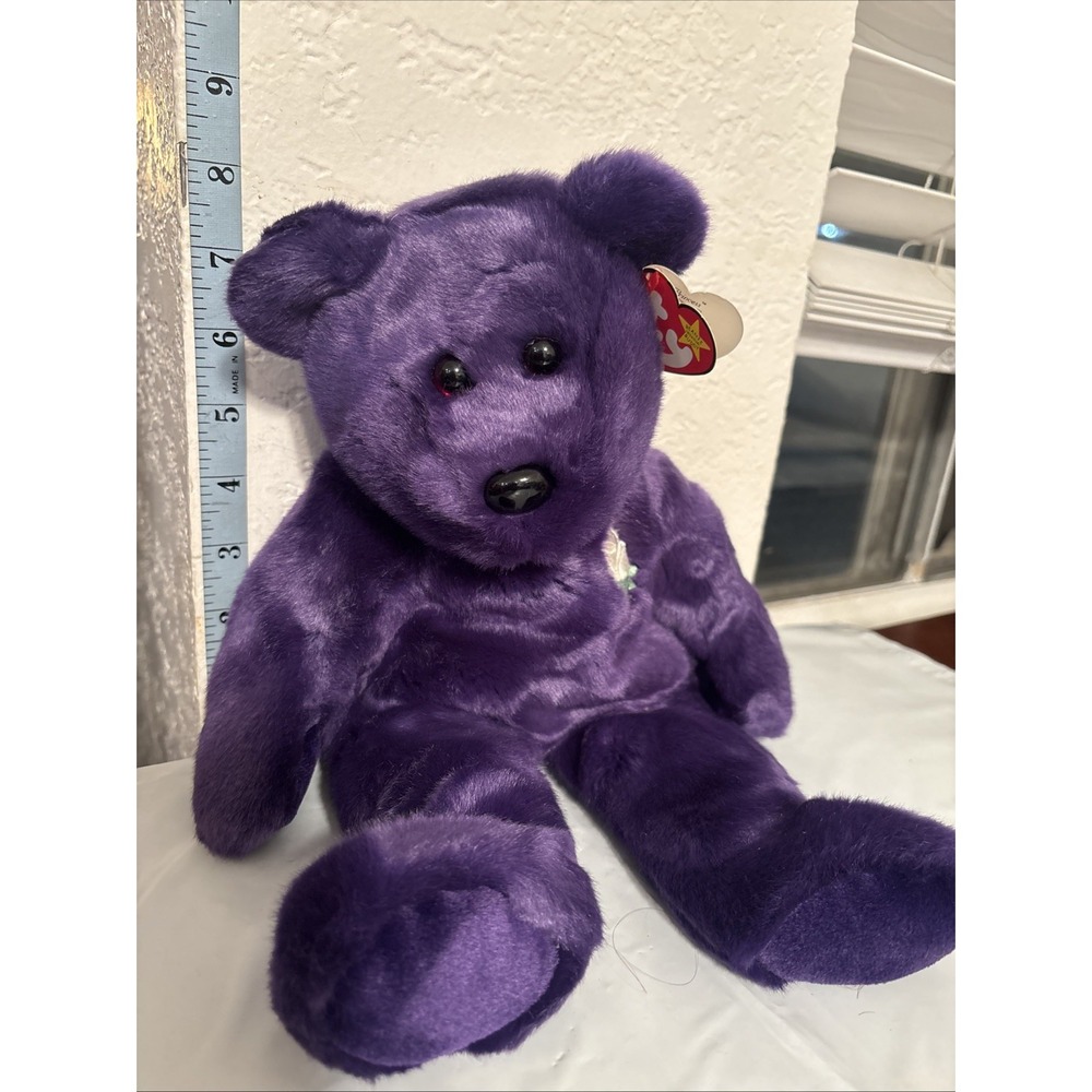 TY Beanie‎ Baby - PRINCESS the Purple Bear (PE Version - 1998) (14 inch)
